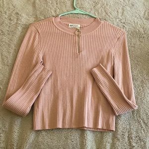 Half Zipper Pink Tee